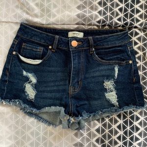Dark Blue Denim Shorts